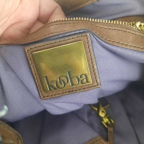 Kooba Colorblock Leather Cognac Satchel Bag Large - Picture 11 of 16